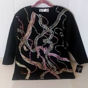 CEDARS sequined top SZ S NWT